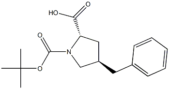 反式-4-苄基-N-BOC-L-脯氨酸 结构式