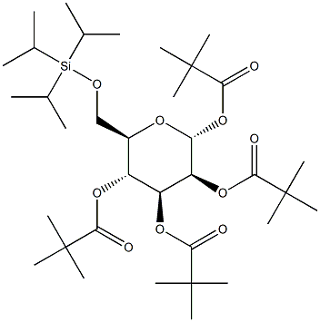 1,2,3,4-Tetra-O-pivaloyl-6-O-triisopropylsilyl-a-D-mannopyranose 化学構造式