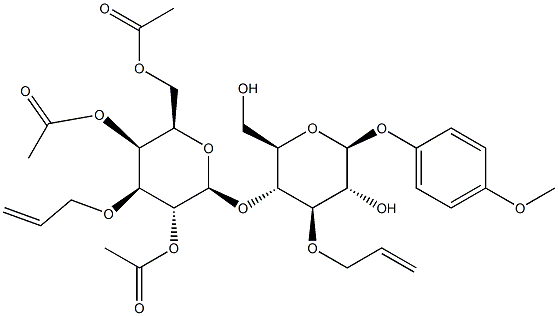 4-Methoxyphenyl 4-O-(2,4,6-tri-O-acetyl-3-O-allyl-b-D-galactopyranosyl)-3-O-allyl-b-D-glucopyranoside Struktur