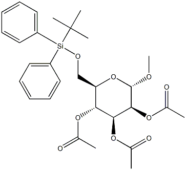 Methyl 2,3,4-tri-O-acetyl-6-O-tert-butyldiphenylsilyl-a-D-mannopyranoside Structure