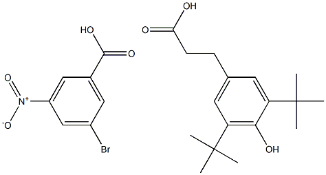 3-nitro-5-bromobenzoic acid 3-(3,5-di-tert-butyl-4-hydroxyphenyl)propionic acid Struktur