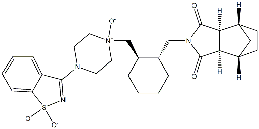 4-(1,1-dioxidobenzo[d]isothiazol-3-yl)-1-(((1R,2R)-2-(((3aR,
4S,7R,7aS)-1,3-dioxooctahydro-2H-4,7-methanoisoindol-2-yl)
methyl)cyclohexyl)methyl)piperazine 1-oxide