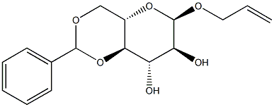 烯丙基4,6-O-亚苄基-Α-L-吡喃葡萄糖苷, , 结构式
