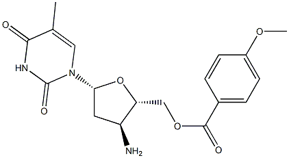 3'-Amino-5'-O-p-anisoyl-3'-deoxythymidine Struktur