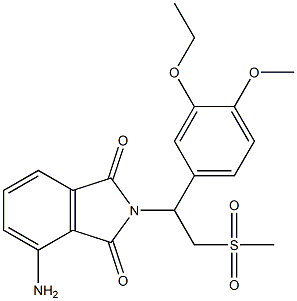 4-amino-2-(1-(3-ethoxy-4-methoxyphenyl)-2-(methylsulfonyl)ethyl)isoindoline-1,3-dione 化学構造式