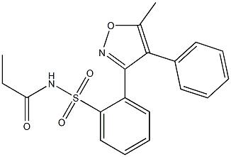 N-((2-(5-methyl-4-phenylisoxazol-3-yl)phenyl)sulfonyl)propionamide Struktur