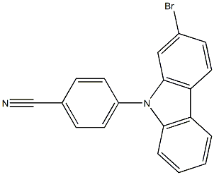 4-(2-溴-9H-咔唑基)-9-苯腈, , 结构式