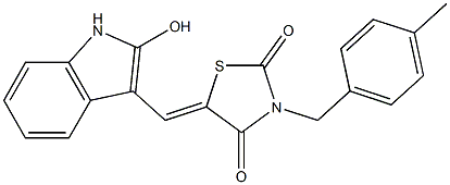(E)-5-((2-Hydroxy-1H-indol-3-yl)methylene)-3-(4-methylbenzyl)thiazolidine-2,4-dione Structure