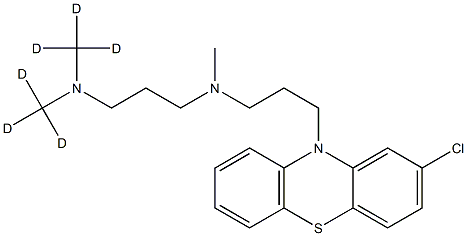 2-Chloro-10-[3-[[3-(dimethyl-d6-amino)propyl]methylamino]propyl]phenothiazine Structure
