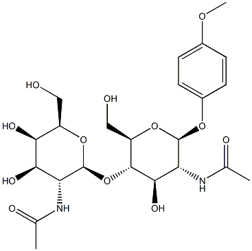 4-Methoxyphenyl 4-O-(2-acetamido-2-deoxy-b-D-galactopyranosyl)-2-acetamido-2-deoxy-b-D-glucopyranoside Struktur