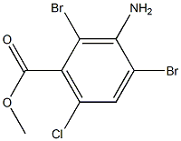 3-Amino-2,4-dibromo-6-chloro-benzoic acid methyl ester 结构式