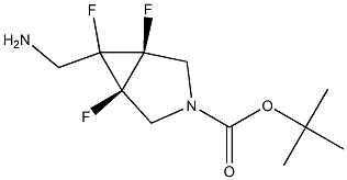tert-butyl (1R,5S,6r)-6-(aminomethyl)-1,5,6-trifluoro-3-azabicyclo[3.1.0]hexane-3-carboxylate 结构式