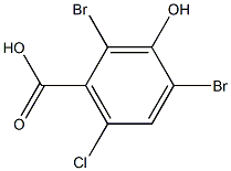 2,4-Dibromo-6-chloro-3-hydroxy-benzoic acid Struktur