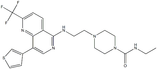 N-ETHYL-4-(2-([8-(3-THIENYL)-2-(TRIFLUOROMETHYL)-1,6-NAPHTHYRIDIN-5-YL]AMINO)ETHYL)PIPERAZINE-1-CARBOXAMIDE