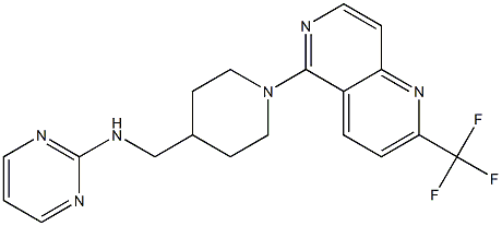 N-((1-[2-(TRIFLUOROMETHYL)-1,6-NAPHTHYRIDIN-5-YL]PIPERIDIN-4-YL)METHYL)PYRIMIDIN-2-AMINE Structure