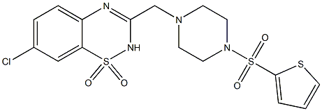 7-CHLORO-3-([4-(2-THIENYLSULFONYL)PIPERAZIN-1-YL]METHYL)-2H-1,2,4-BENZOTHIADIAZINE 1,1-DIOXIDE Structure