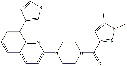 2-(4-[(1,5-DIMETHYL-1H-PYRAZOL-3-YL)CARBONYL]PIPERAZIN-1-YL)-8-(3-THIENYL)QUINOLINE Structure
