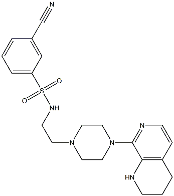 3-CYANO-N-(2-[4-(1,2,3,4-TETRAHYDRO-1,7-NAPHTHYRIDIN-8-YL)PIPERAZIN-1-YL]ETHYL)BENZENESULFONAMIDE Structure