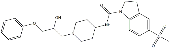 N-[1-(2-HYDROXY-3-PHENOXYPROPYL)PIPERIDIN-4-YL]-5-(METHYLSULFONYL)INDOLINE-1-CARBOXAMIDE|