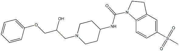 N-[1-(2-HYDROXY-3-PHENOXYPROPYL)PIPERIDIN-4-YL]-5-(METHYLSULFONYL)INDOLINE-1-CARBOXAMIDE Structure