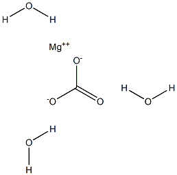 Magnesium carbonate trihydrate Struktur