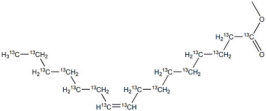 Palmitoleic Acid-13C16-Methyl Ester Structure