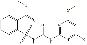 2-(4-氯-6-甲氧基嘧啶-2-基氨基甲酰氨基磺酰基)苯甲酸甲酯,,结构式