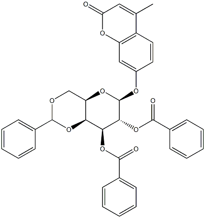 4-Methylumbelliferyl 2,3-Di-O-benzoyl-4,6-O-benzylidene-b-D-galactopyranoside Structure