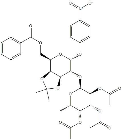  p-Nitrophenyl 6-O-benzoyl-3,4-O-isopropylidene-2-O-(2,3,4-tri-O-acetyl-a-L-fucopyranosyl)-a-D-galactopyranoside