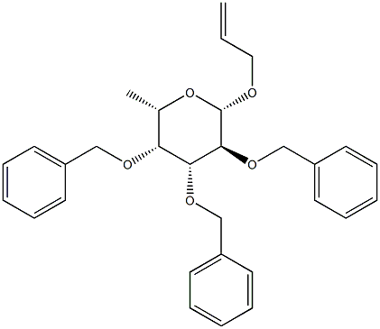 烯丙基2,3,4, - 三-O-苄基-Β-L-岩藻吡喃糖苷, , 结构式