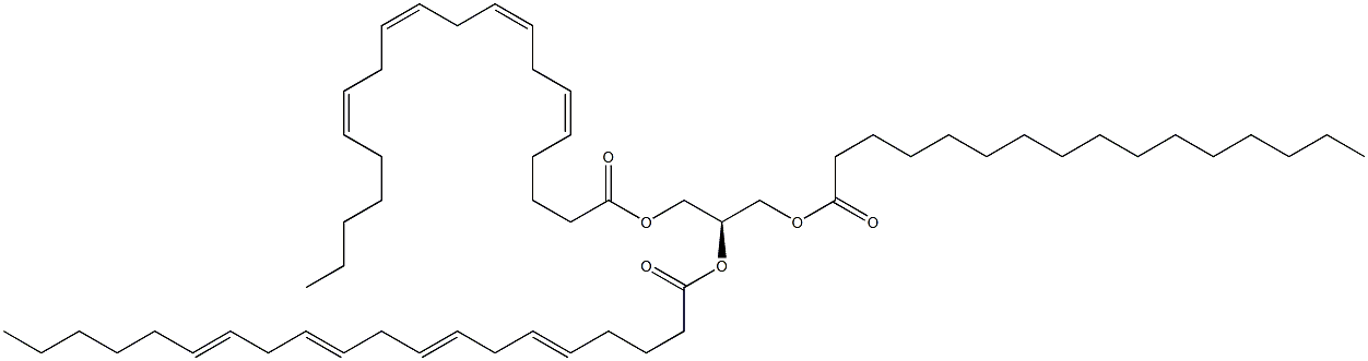 1-hexadecanoyl-2,3-di-(5Z,8Z,11Z,14Z-eicosatetraenoyl)-sn-glycerol Struktur