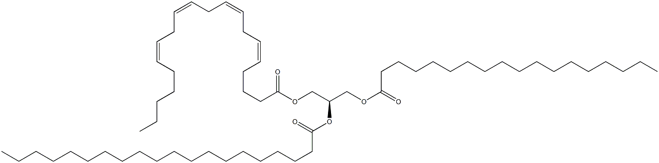 1-octadecanoyl-2-eicosanoyl-3-(5Z,8Z,11Z,14Z-eicosatetraenoyl)-sn-glycerol 结构式