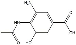 4-(acetylamino)-3-hydroxy-5-aminobenzoic acid 结构式