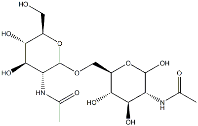 2-acetamido-6-O-(2-acetamido-2-deoxyglucopyranosyl)-2-deoxyglucopyranose,,结构式