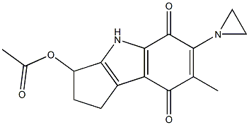 3-acetoxy-6-aziridinyl-1,4-dihydro-7-methyl-(2H)-cyclopent(b)indole-5,8-dione Structure