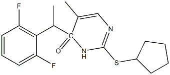 2-(cyclopentylthio)-4-(1-(2,6-difluorophenyl)ethyl)-3,4-dihydro-5-methylpyrimidin-4(3H)-one