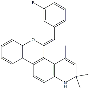 5-(3-fluorobenzylidene)-1,2-dihydro-2,2,4-trimethyl-5H-chromeno(3,4-f)quinoline Structure