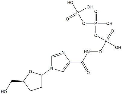 1-(2-deoxyribofuranosyl)-imidazole-4-carboxamide triphosphate Struktur