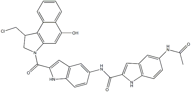 3-((5-((5-acetamino-1H-indol-2-ylcarbonyl)amino)-1H-indol-2-yl)carbonyl)-1-(chloromethyl)-5-hydroxy-1,2-dihydro-3H-benz(e)indole