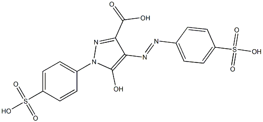 3-CARBOXY-5-HYDROXY-1-PARA-SULPHOPHENYL-4-PARA-SULPHOPHENYLAZO-PYRAZOLE Struktur