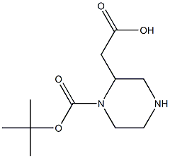 2-Carboxymethyl-piperazine-1-carboxylic acid tert-butyl ester Structure