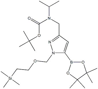  tert-butyl isopropyl((5-(4,4,5,5-tetramethyl-1,3,2-dioxaborolan-2-yl)-1-((2-(trimethylsilyl)ethoxy)methyl)-1H-pyrazol-3-yl)methyl)carbamate