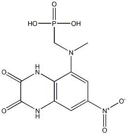 [(7-nitro-2,3-dioxo-1,4-dihydroquinoxalin-5-yl)methylamino]methylphosphonic acid,,结构式
