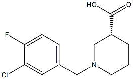 (3R)-1-(3-chloro-4-fluorobenzyl)piperidine-3-carboxylic acid 结构式