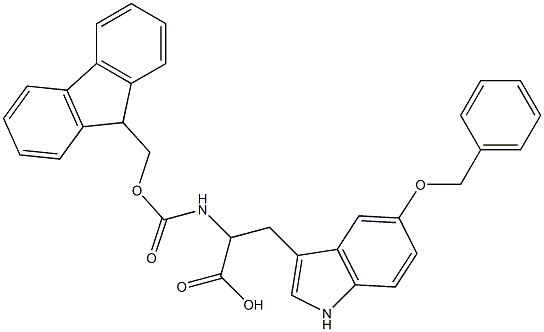 2-{[(9H-fluoren-9-ylmethoxy)carbonyl]amino}-3-[5-(benzyloxy)-1H-indol-3-yl]propanoic acid 结构式
