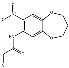 2-CHLORO-N-(8-NITRO-3,4-DIHYDRO-2H-1,5-BENZODIOXEPIN-7-YL)ACETAMIDE, 949984-49-0, 结构式