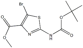 5-BROMO-2-TERT-BUTOXYCARBONYLAMINOTHIAZOLE-4-CARBOXYLIC ACID METHYL ESTER, 95+% Structure