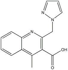 4-METHYL-2-(1H-PYRAZOL-1-YLMETHYL)QUINOLINE-3-CARBOXYLIC ACID|4-METHYL-2-(1H-PYRAZOL-1-YLMETHYL)QUINOLINE-3-CARBOXYLIC ACID