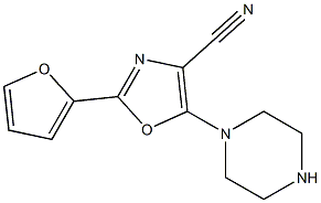 2-(2-FURYL)-5-PIPERAZIN-1-YL-1,3-OXAZOLE-4-CARBONITRILE Structure