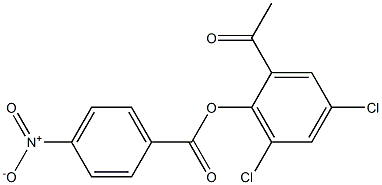 2-acetyl-4,6-dichlorophenyl 4-nitrobenzoate Struktur